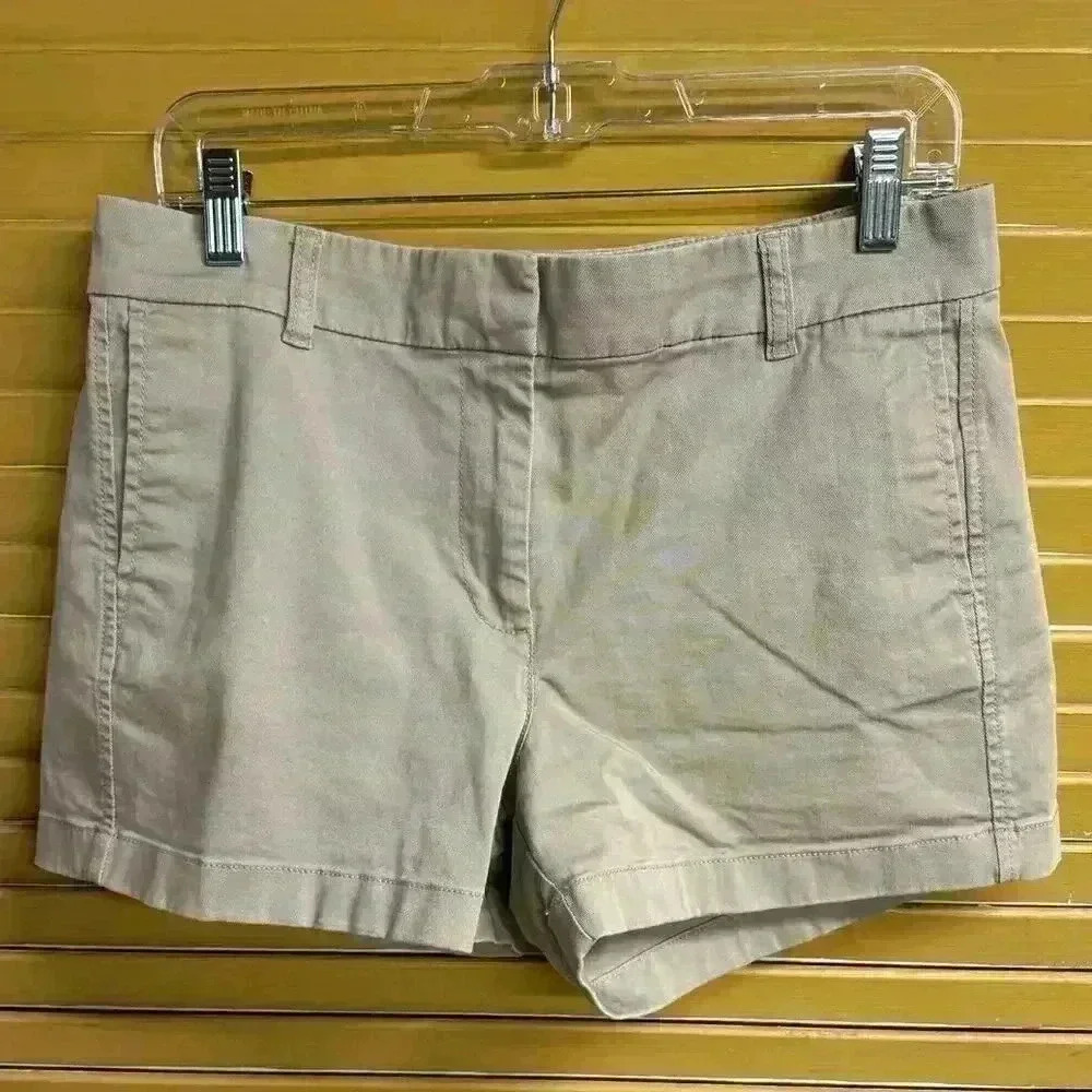 J Crew Women's 4" stretch chino khaki short size 8 - Picture 3 of 10